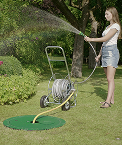 <div>Gartenbewässerung mit <span style="text-decoration:underline;">manuell</span> schaltender Pumpe</div>